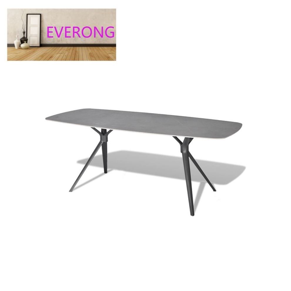 everong Commercial Restaurant Furniture DiningTable Luxury Patio Furniture  Sintered Stone Table Top Aluminum Outdoor Tables