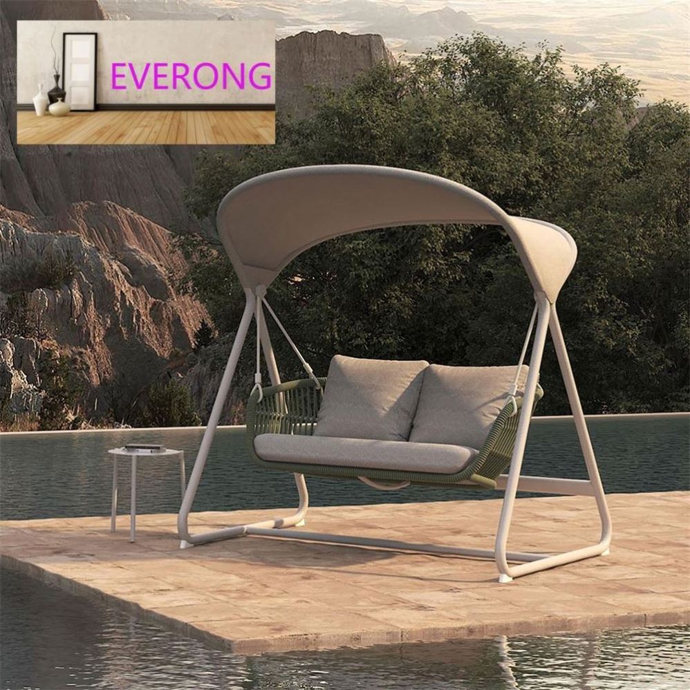 everong Wholesale Patio Rattan Chair Swing Garden Outdoor Modern Canopy Hanging Chair Outdoor Furniture Patio Swing