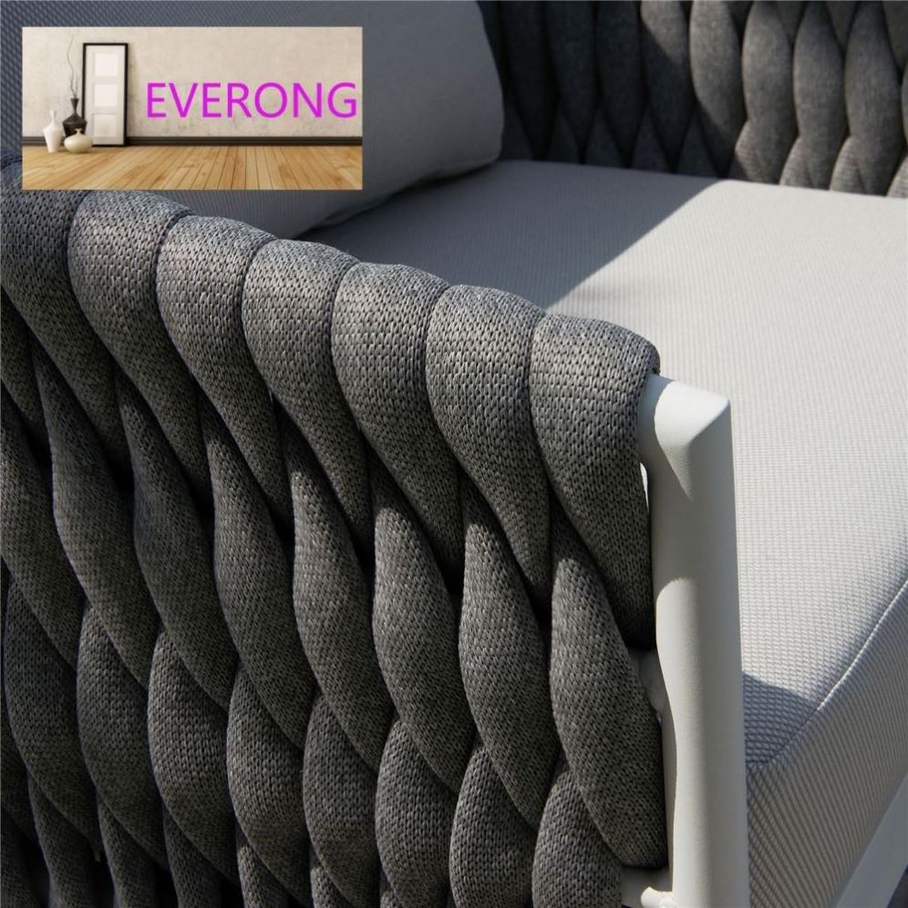 everong Leisure Loveseat Outdoor Sofa Set Outdoor furniture Aluminum Frame Rope Woven Sofa Patio Furniture Set