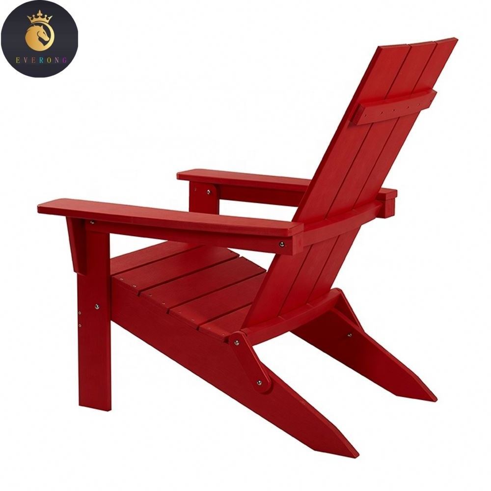 Red Folding Waterproof Recycled Wood Red Outdoor Garden Patio Furniture Pool Poly Chair