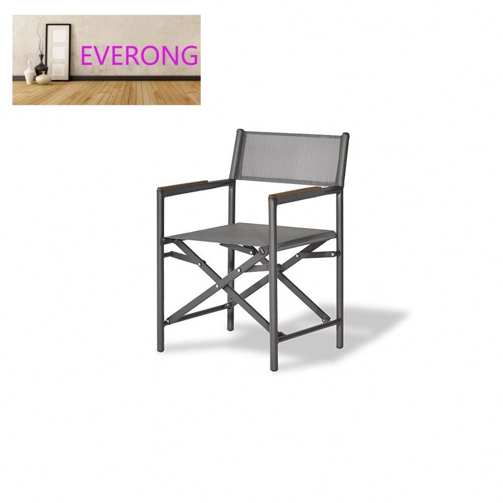 everong Modern Patio Furniture Leisure Zero Gravity Chair Outdoor Furniture Black Aluminum Garden Folding Chair