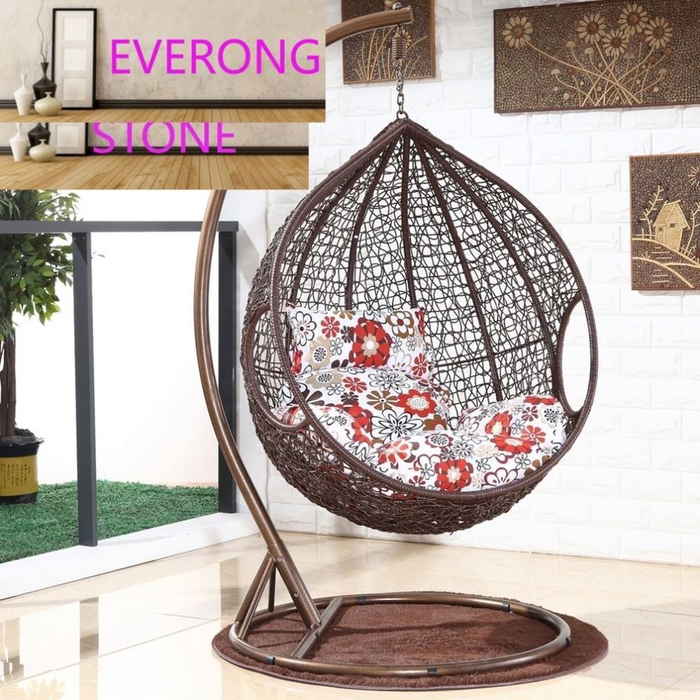 Easy installation water drop indoor wicker rattan hanging swing egg chair garden outdoor patio swings