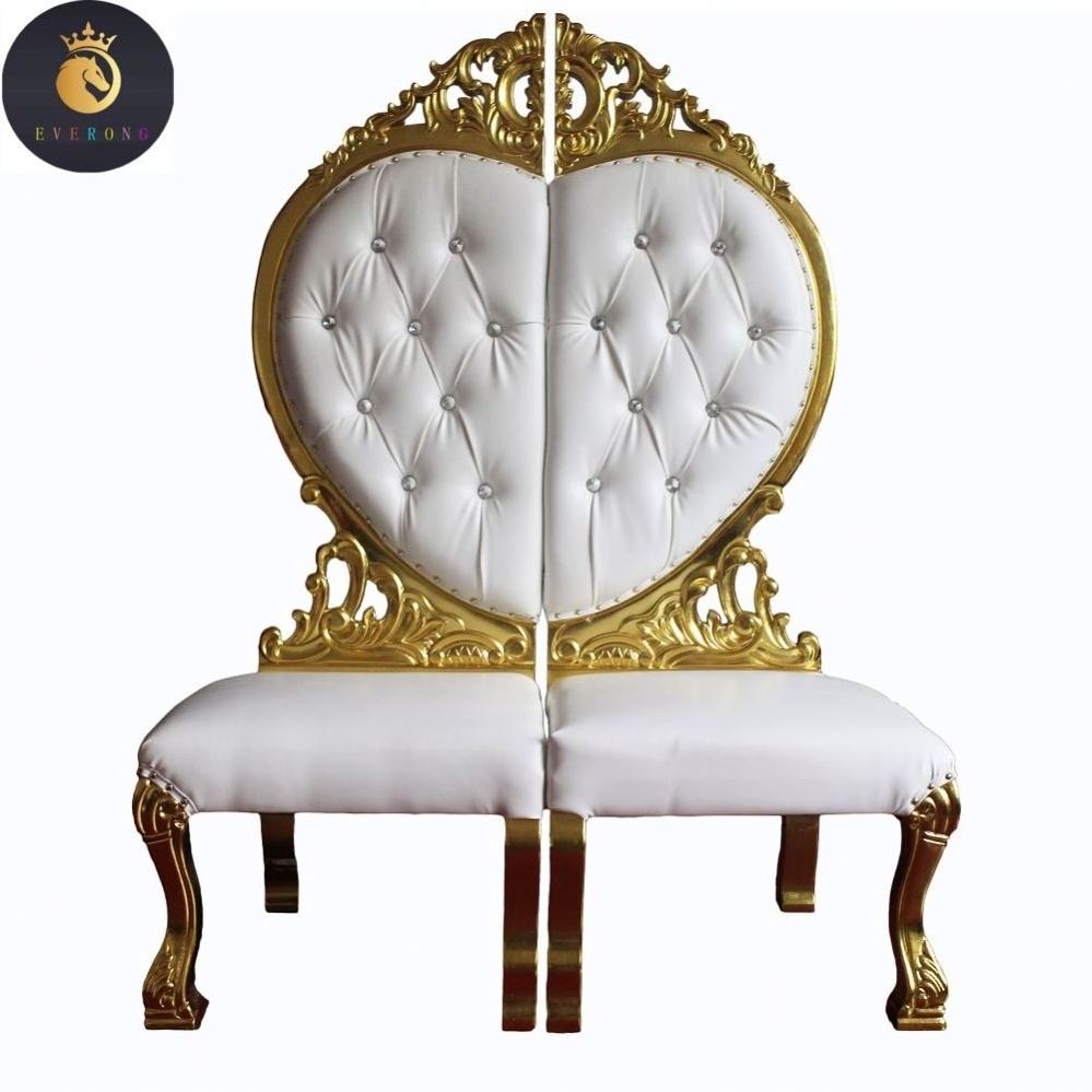 Modern Antique Royal Bride and Groom Chairs Luxury Lion Throne Sofa for Wedding King and Queen Seating for Hotel Dining