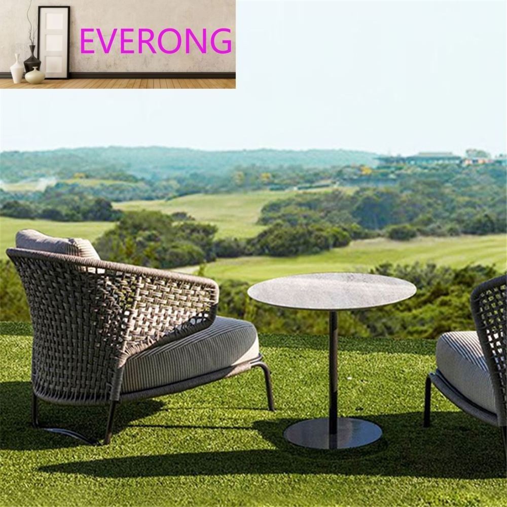 Popular design outdoor rope weaving furniture garden use cozy sofa set