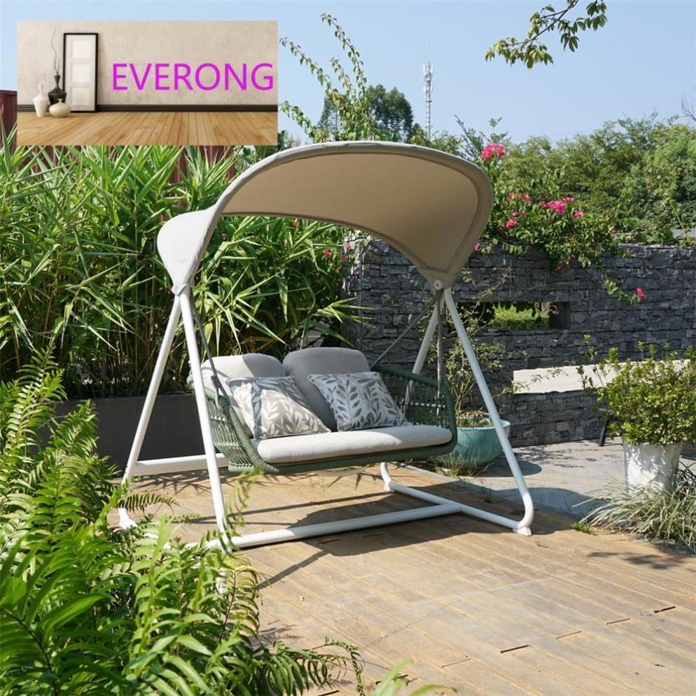 everong Wholesale Patio Rattan Chair Swing Garden Outdoor Modern Canopy Hanging Chair Outdoor Furniture Patio Swing