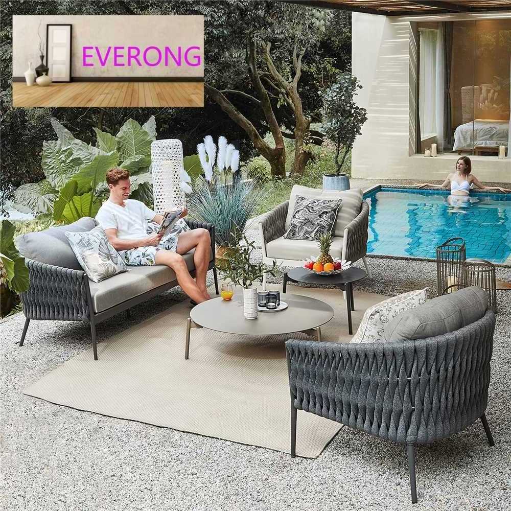 everong High End Garden Patio Furniture All Weather Uv Resistance  Rope Weave  Outdoor Sofa Set