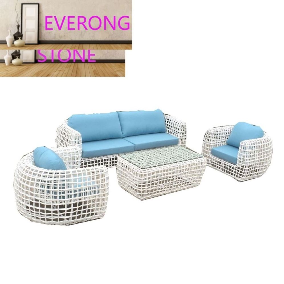 All weather White Rattan Wicker Sofa Set From Foshan Factory For Outdoor Garden Patio Furniture