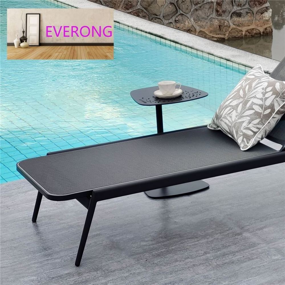 everong Luxury Aluminium Furniture Outdoor Beach Chair Portable  Textylene Mesh Sun Lounger For Pool