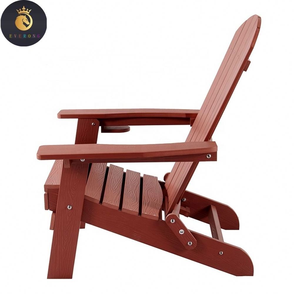 Red Recycled Wholesale Outdoor Pool Furniture Plastic Wood Folding Hdpe Adirondack Chair