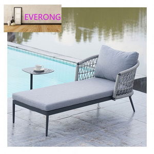 everong Luxury Back Yard Pool Furniture Outdoor Sunbed Rope Weaving Hotel Swim Pool Lounger Chair