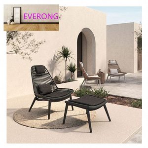 everong Modern Creative Design Garden Furniture Outdoor Patio Hand Woven Single Lounge Rattan Chair