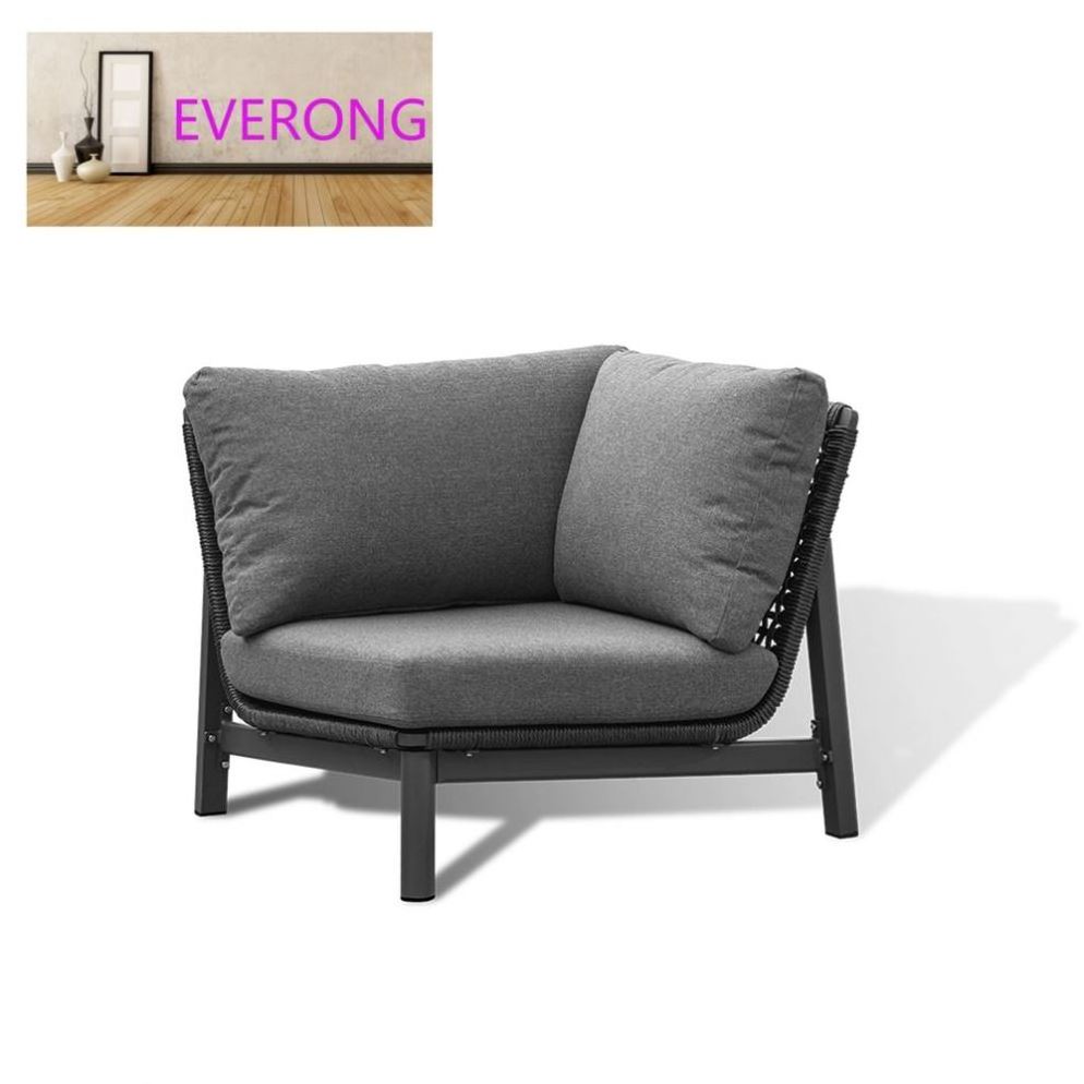 everong Luxury Aluminum Frame Garden Furniture Outdoor Sofa Sectional With Coffee Table Patio Furniture Set