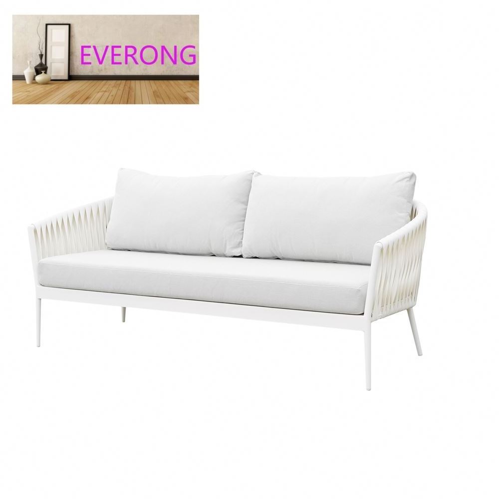 everong Luxury Outdoor Furniture White Rattan Garden Sofa Modern Hotel Furniture Outdoor Sofa Garden Furniture