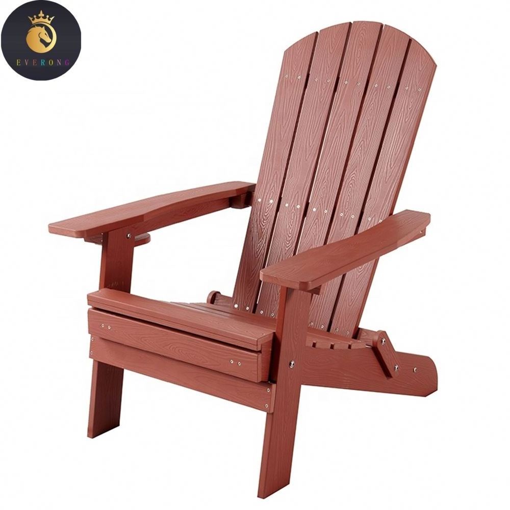 Red Recycled Wholesale Outdoor Pool Furniture Plastic Wood Folding Hdpe Adirondack Chair