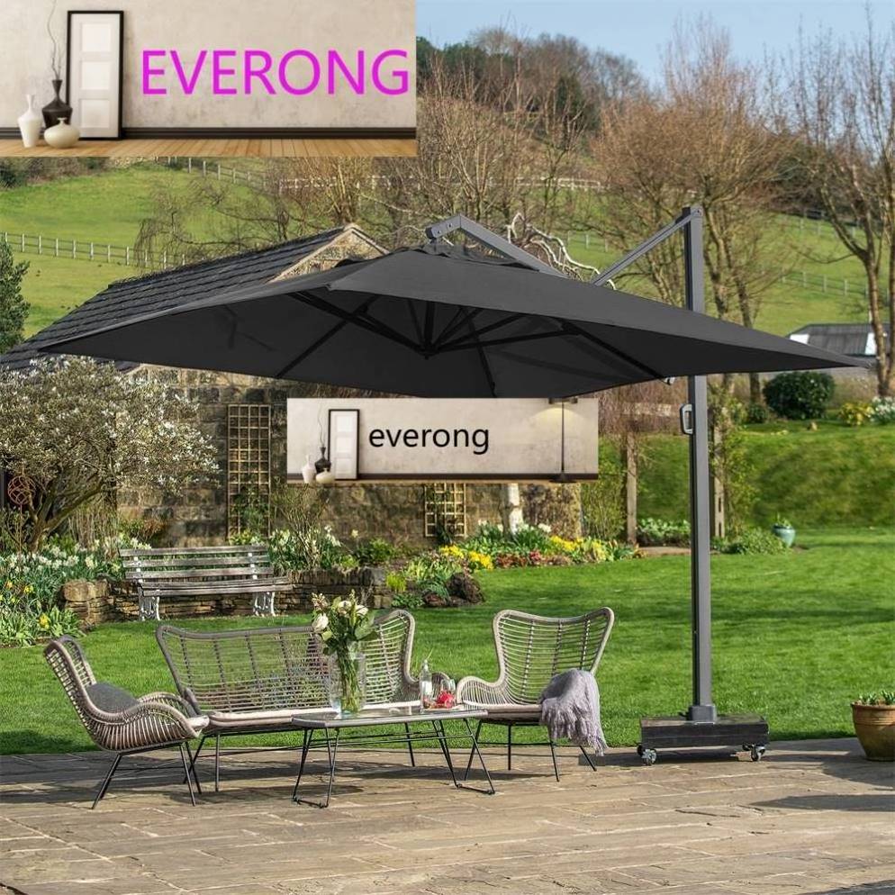 New Arrival Cafe 4*3m High End Commercial Sun Umbrella High Quality Outdoor Garden Beach Large Umbrella