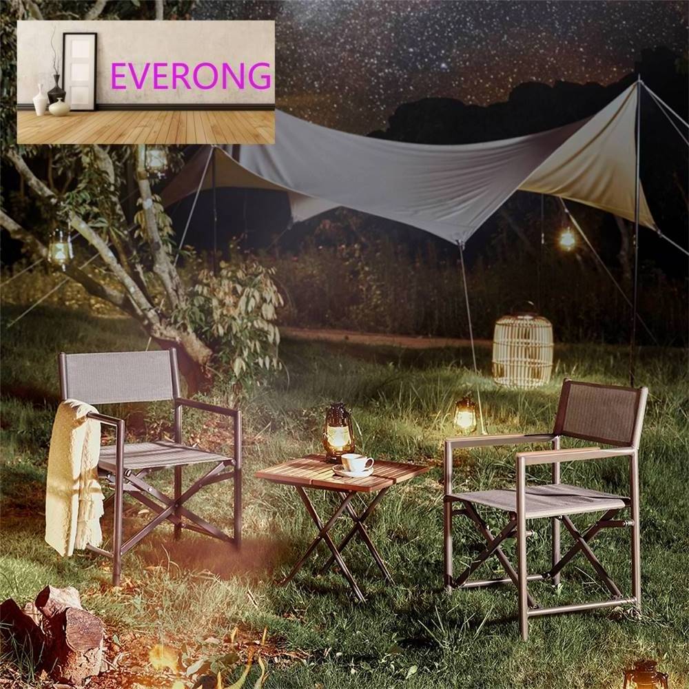 everong Modern Patio Furniture Leisure Zero Gravity Chair Outdoor Furniture Black Aluminum Garden Folding Chair