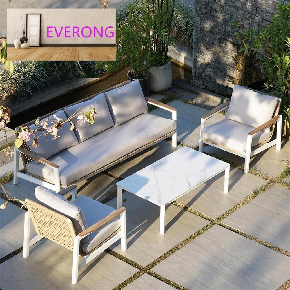 everong Wicker Patio Bistro Furniture Outdoor Lounge Set Modern Luxury Hotel Furniture Outside Sofa  Garden Sets