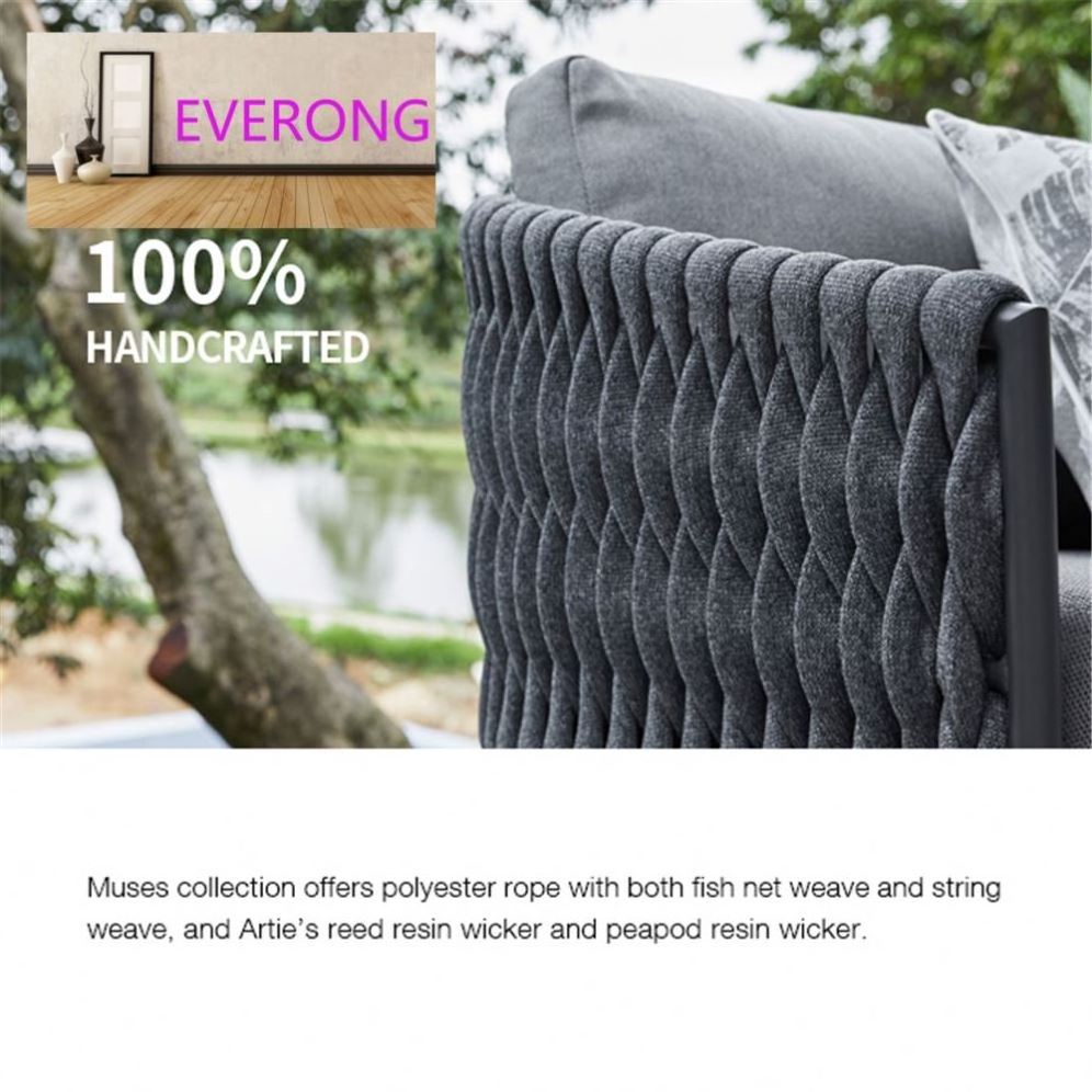 everong High End Garden Patio Furniture All Weather Uv Resistance  Rope Weave  Outdoor Sofa Set