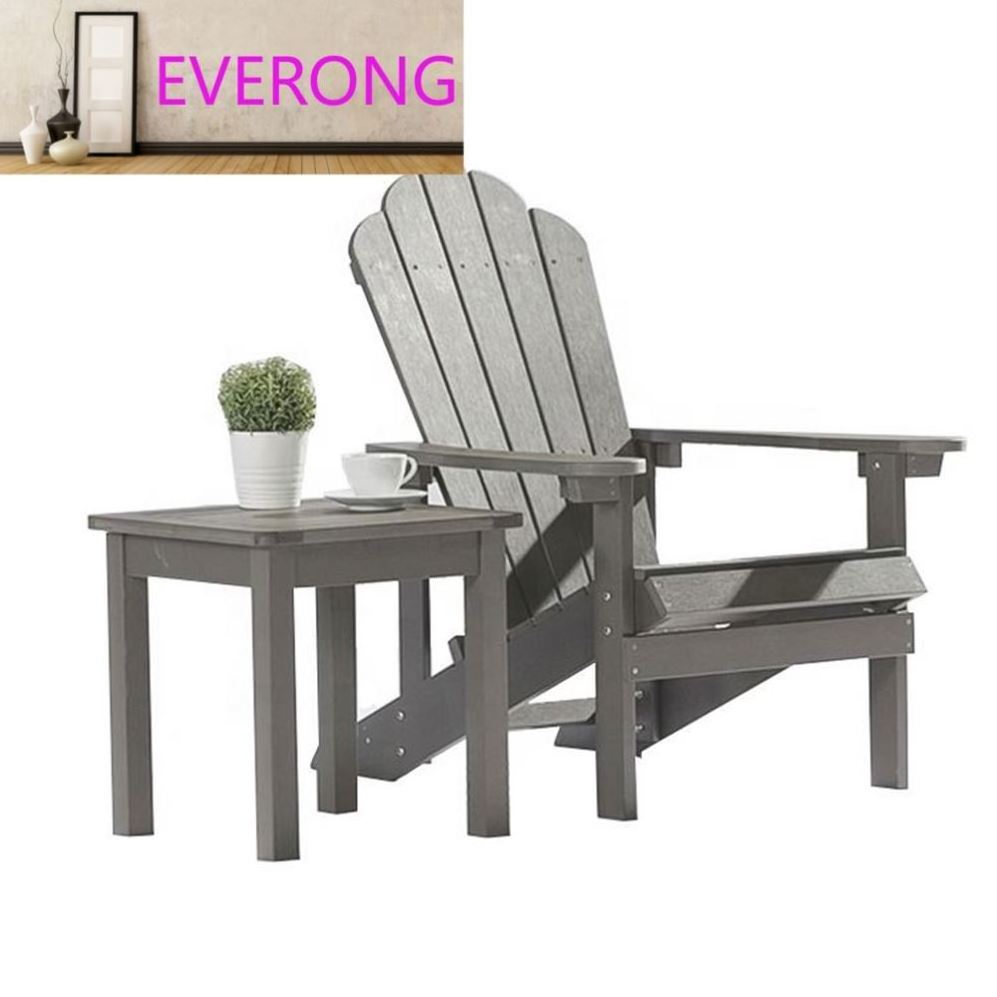 EV high quality outdoor furniture waterproof  adirondack table set 2+1 adirondack chair set PS wood muskoka chair