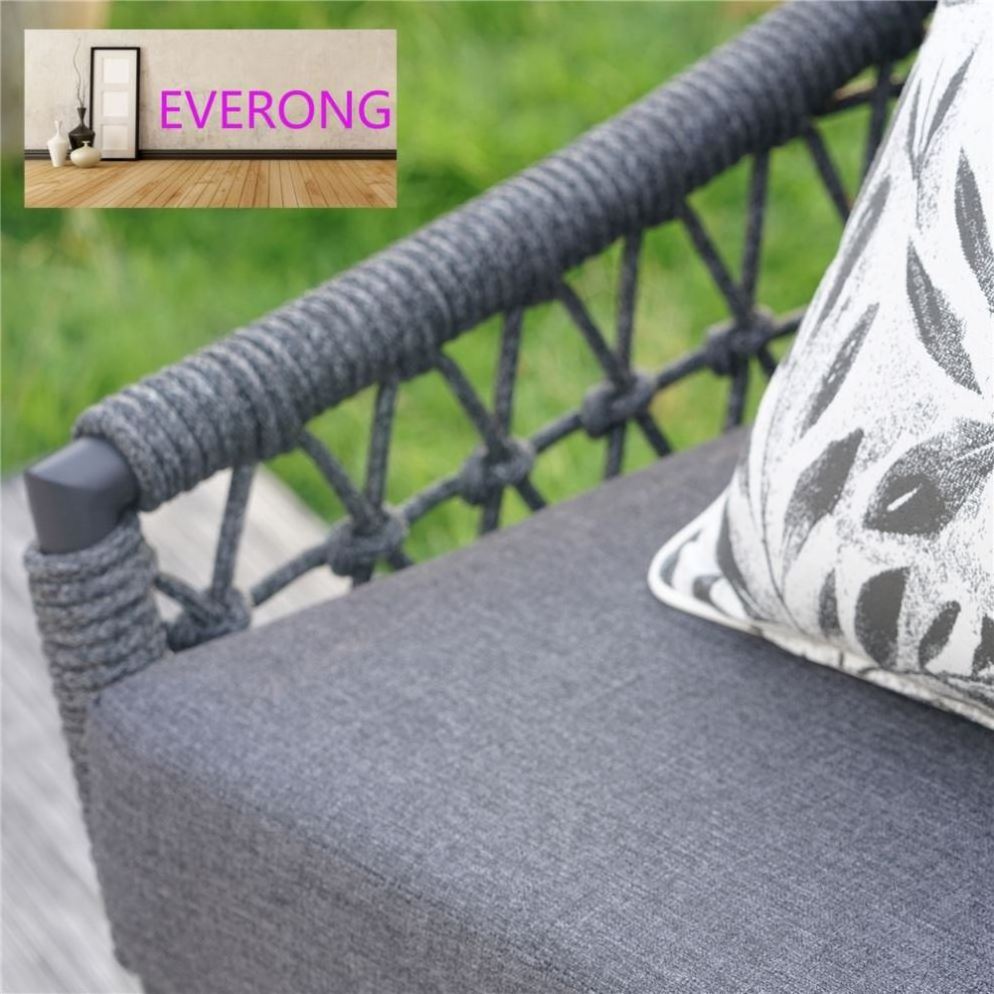 everong Outdoor Garden Sofa Set Metal Aluminum Lounge Set Modern Patio Furniture Sectional L Shape Sofa