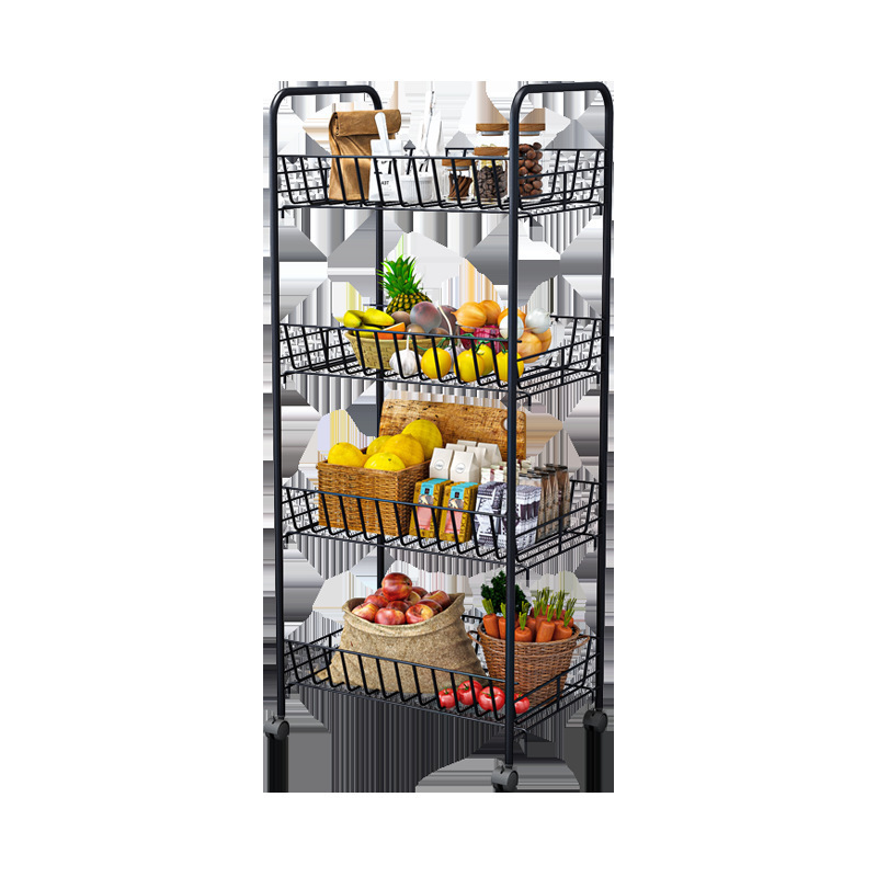 SER Hot Sale Multi-layer Storage Cart 360 Degree Fruit Vegetable Shelf Kitchen Rotating Storage Rack