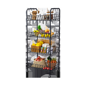 SER Hot Sale Multi-layer Storage Cart 360 Degree Fruit Vegetable Shelf Kitchen Rotating Storage Rack