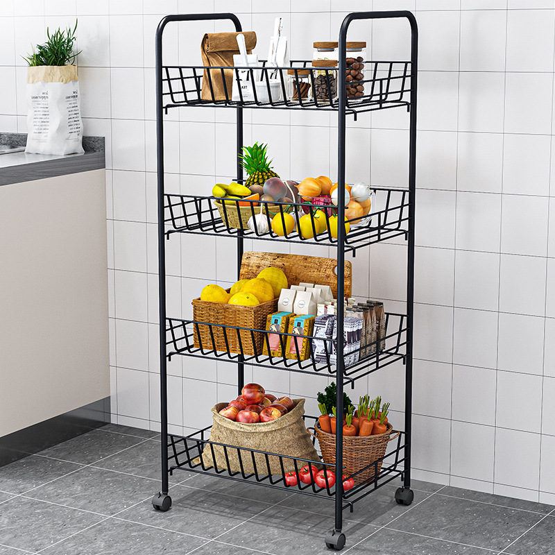 SER Hot Sale Multi-layer Storage Cart 360 Degree Fruit Vegetable Shelf Kitchen Rotating Storage Rack