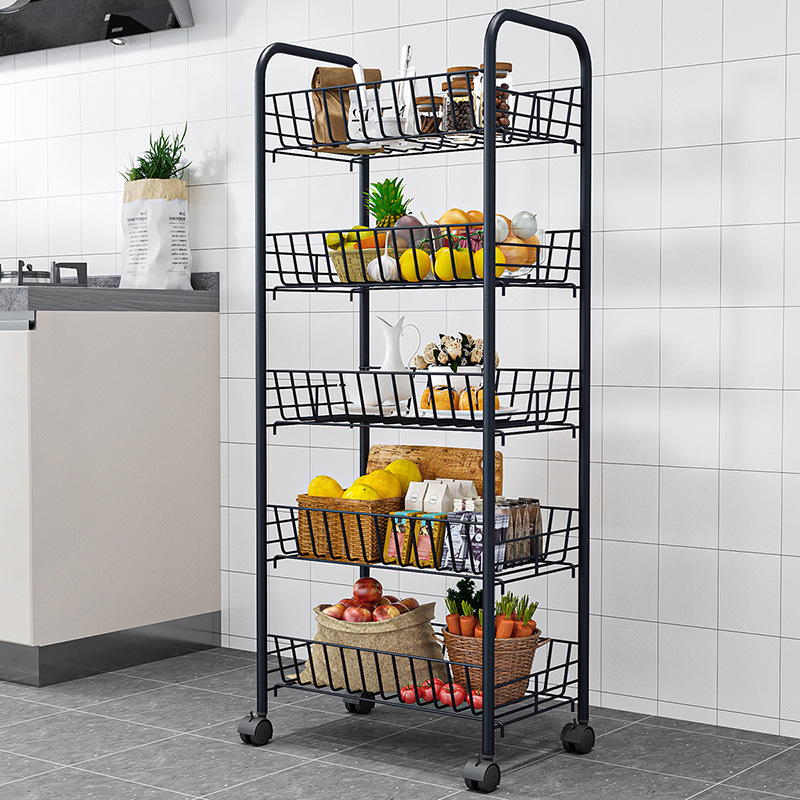 SER Hot Sale Multi-layer Storage Cart 360 Degree Fruit Vegetable Shelf Kitchen Rotating Storage Rack