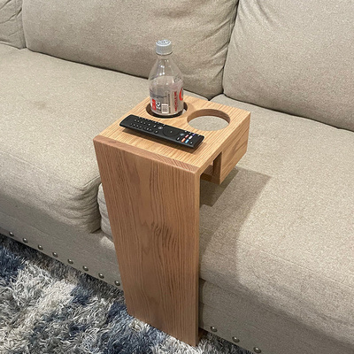 Bamboo Wood Sofa Couch Drink Caddy Stand Couch Cup Holder Snack Drink Table Stand for Sofa Living Room