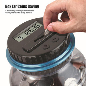 Boxes Electronic LCD Coin Counting Box Saving Safe Digital Piggy Bank Jar For USD EURO GBP Money Brazil Freeship