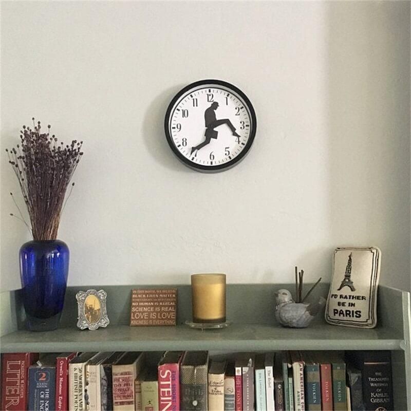 Ministry Of Silly Walk Comedian Home Decor Novelty Wall Watch Funny Walking Silent Mute Clock