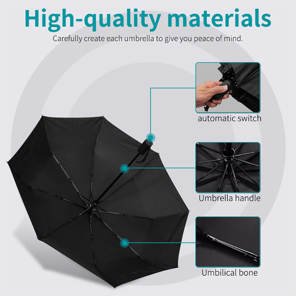 Car Logo Fully Automatic Business Umbrella for Maserati Bumbershoot Emblem Rain Folding Sunshade Black Windproof Portable 2020