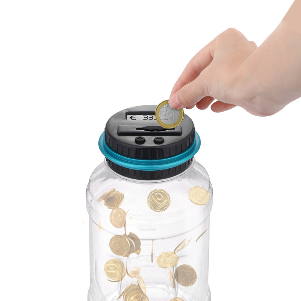 1.8L Piggy Bank Counter Electronic Digital LCD Counting Coin Saving Jar Coins Storage Box 1.5L Plastic Money Box Cn(origin)