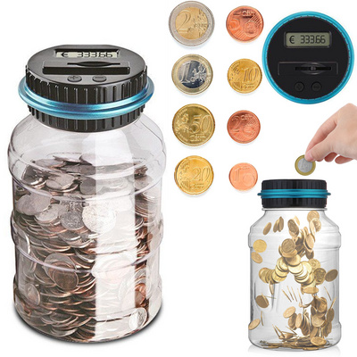 1.8L Piggy Bank Counter Electronic Digital LCD Counting Coin Saving Jar Coins Storage Box 1.5L Plastic Money Box Cn(origin)