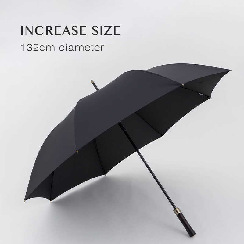 Parachase 132cm Big Men Business Strong Long Handle Umbrella Rain Women Windproof Stick Golf Large Umbrellas Wooden 8K