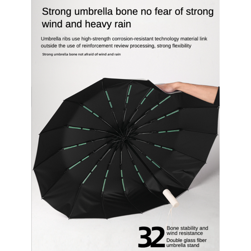 Ultra-strong 32 Automatic Umbrella for Men Double Bone Sunny and Rainy Sunshade Windproof Waterproof Uv Sunproof Umbrellas