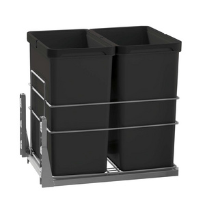 30 Qt./7.5 Gal Pull Out Mount Waste Container - Kitchen Trash Garbage Can & Bin for Under Counter Cabinet