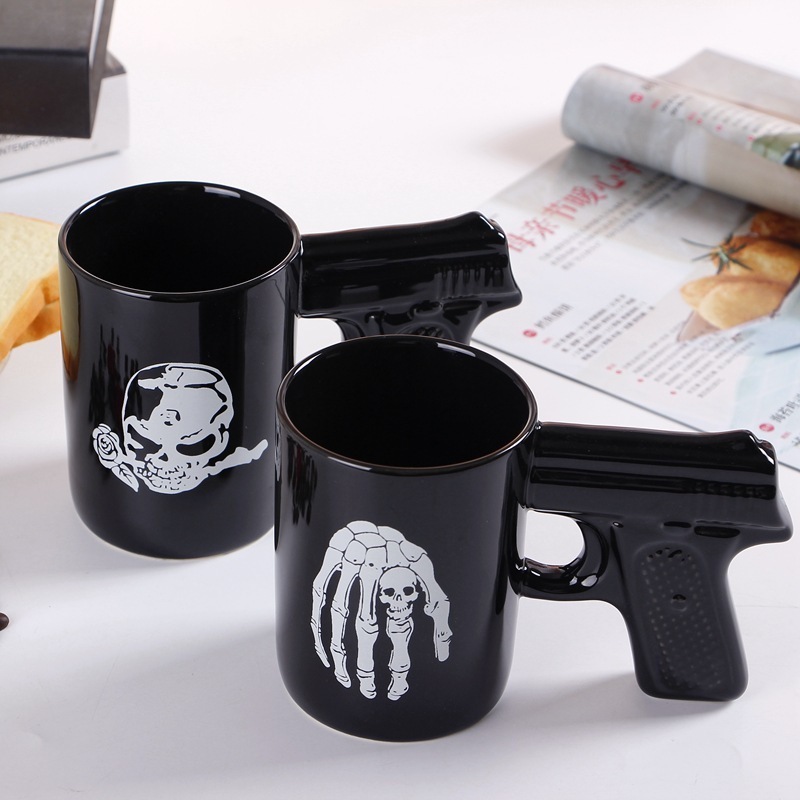 Pirate Pistol Creative Ceramic Water Gun Handle Mug 3D Shape Coffee Cup Factory Wholesale