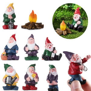 Drunk Elves Figurines Resin Funny Dwarf Elf Moss Terrarium Ornaments Fairy Garden Miniature Gnomes Desktop Decoration