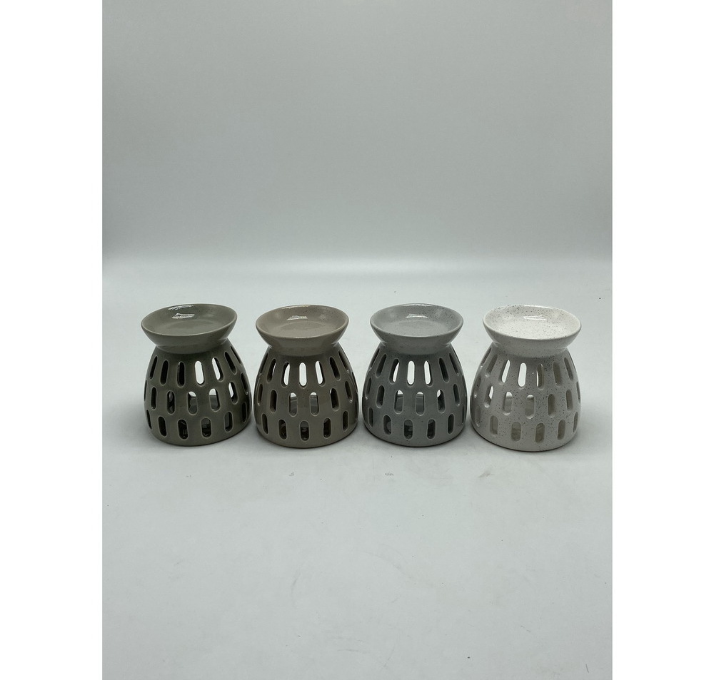 Cement Fragrance Oil Burner Ceramic Tea Light Burner Christmas Snow Oil Wax Melt Burner Wholesale