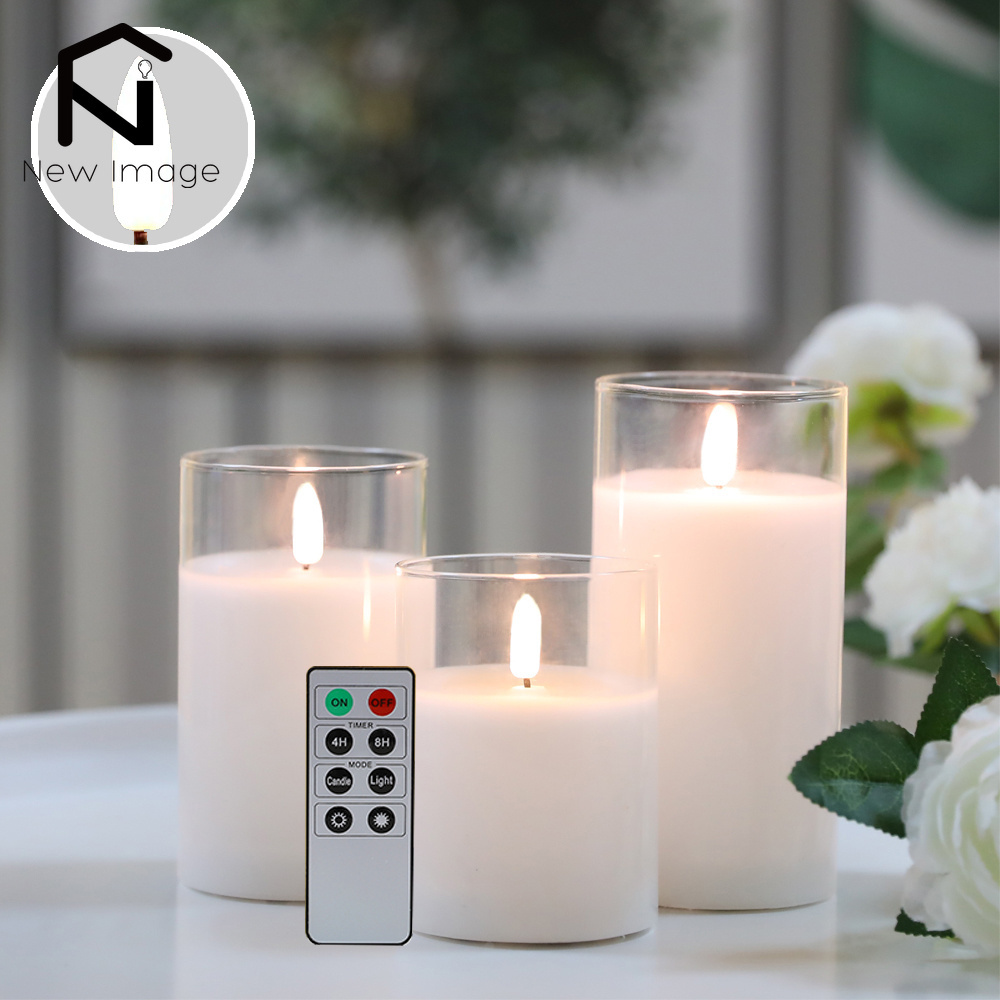 3Pcs LED Candles Battery Powered Led Tea Lights Warm White Flameless Flickering Simulation Candle Light