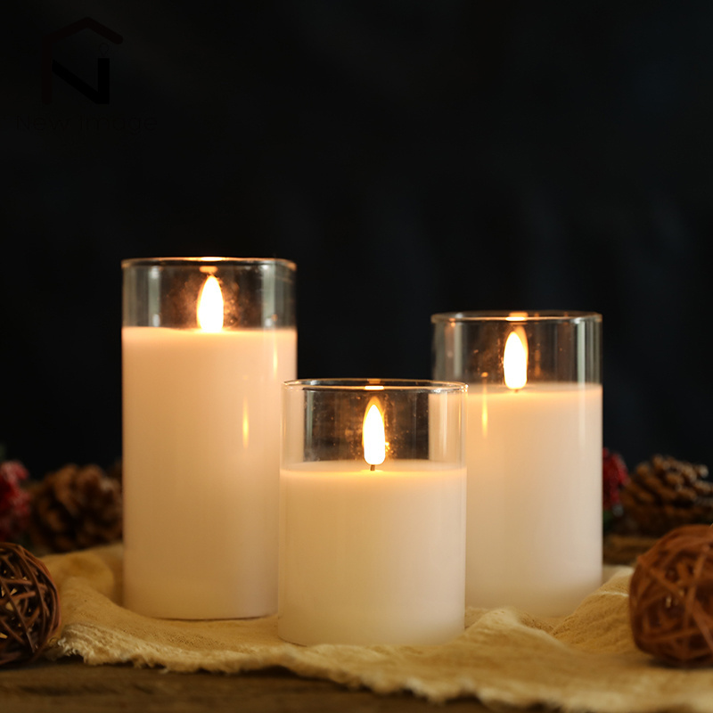 3Pcs LED Candles Battery Powered Led Tea Lights Warm White Flameless Flickering Simulation Candle Light