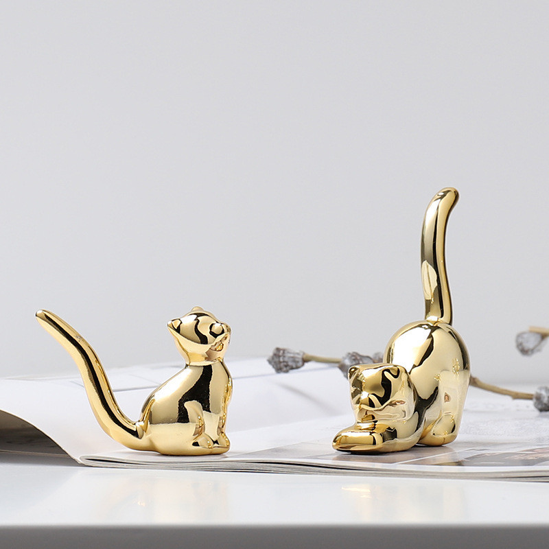 Ceramic Rabbit Statue Alpaca Figurines Balloon Dog Animal Sculpture Creative Craft Nordic Home Decor Bar Easter Birthday Gifts