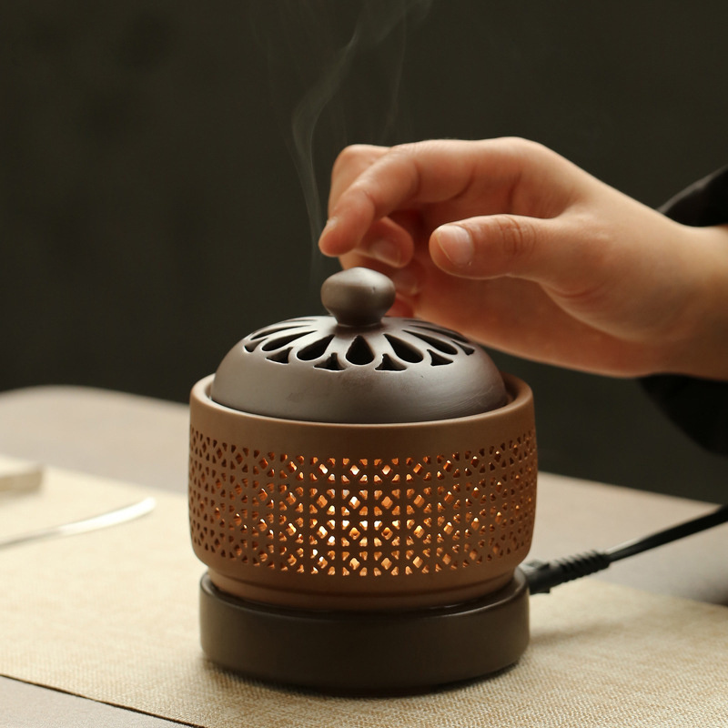 Electric Ceramic Incense Arabian Aroma Censer Essential Oil Oud Bokhour Burner Buddha Accessories Fashion Home Decoration