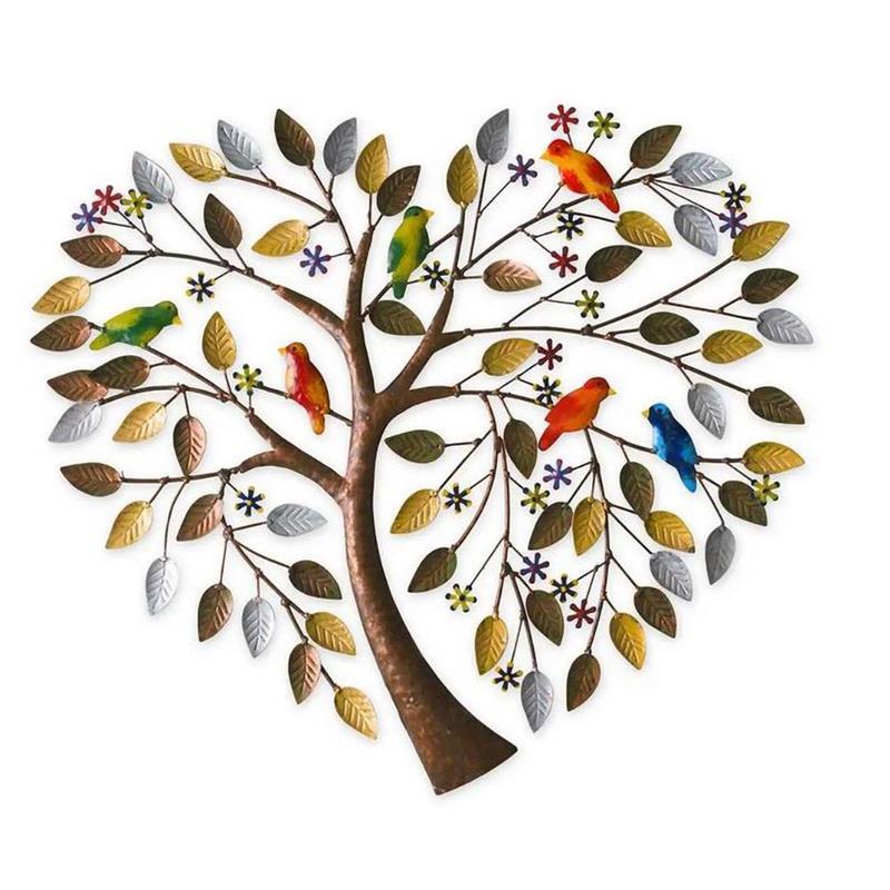 Decor Art Metal Heart-Shaped Tree Life Mural Unique Wall Home Decoration For Living Room