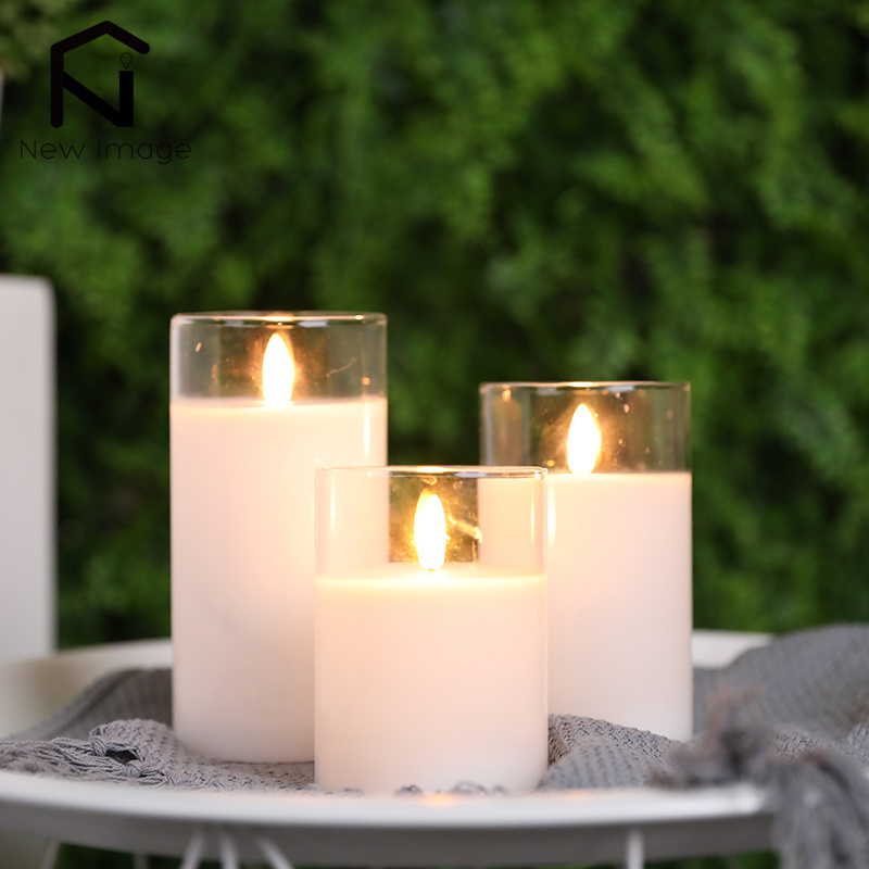 3Pcs LED Candles Battery Powered Led Tea Lights Warm White Flameless Flickering Simulation Candle Light