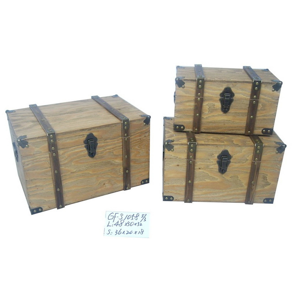 Reclaimed Rustic Retro Storage Wood Trunk Chest Blanket Box