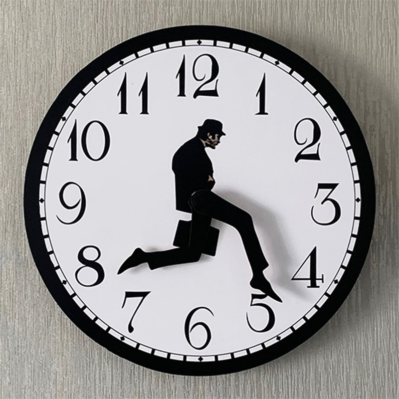 Ministry Of Silly Walk Comedian Home Decor Novelty Wall Watch Funny Walking Silent Mute Clock