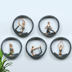 3D Wall Hanging Resin Abstract Figurine Creative Lady Girl Model for Yoga Studio Room Decor Wedding Decoration