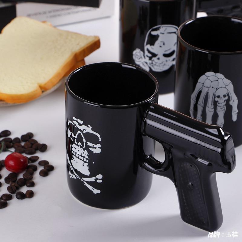 Pirate Pistol Creative Ceramic Water Gun Handle Mug 3D Shape Coffee Cup Factory Wholesale